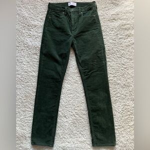 Women’s forest green corduroy pants
